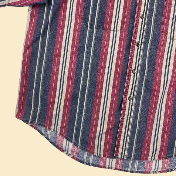 1990s striped shirt by Timbercreek by Wrangler, vintage L to XL button down - Picture 9 of 10